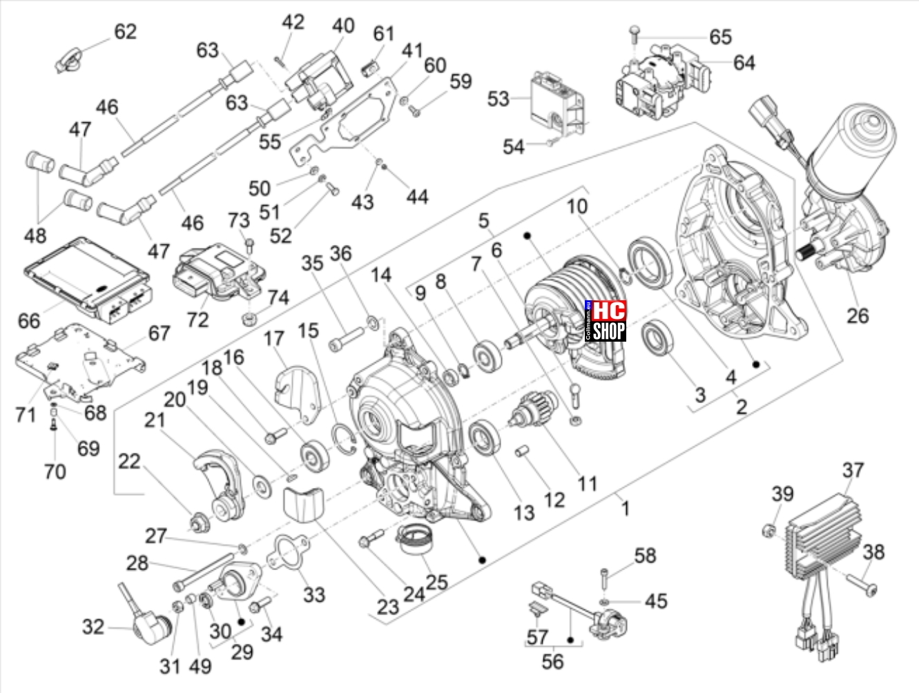 Piaggio MP3 500 Sport Advanced E5 Elektrische Anlage Spannungsregler - Elektronisches Steuergerät