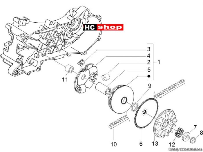 Piaggio Antriebsriemenscheibe NRG 50 DD