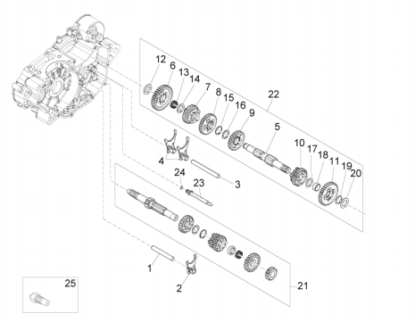 Aprilia Motor Schaltgetriebe-Zahnräder RS 125 ABS