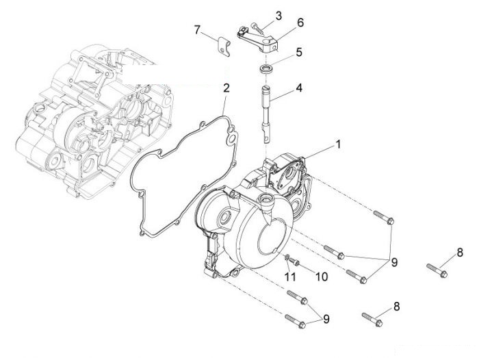 Aprilia RS4 50 SBK Kupplungsdeckel