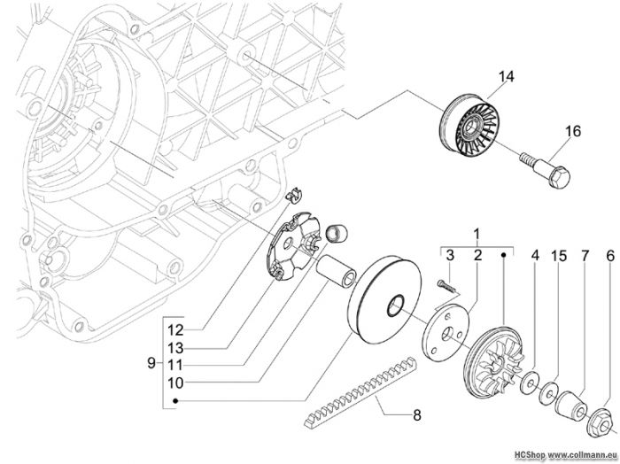 Piaggio Antriebsriemenscheibe Carnaby 125