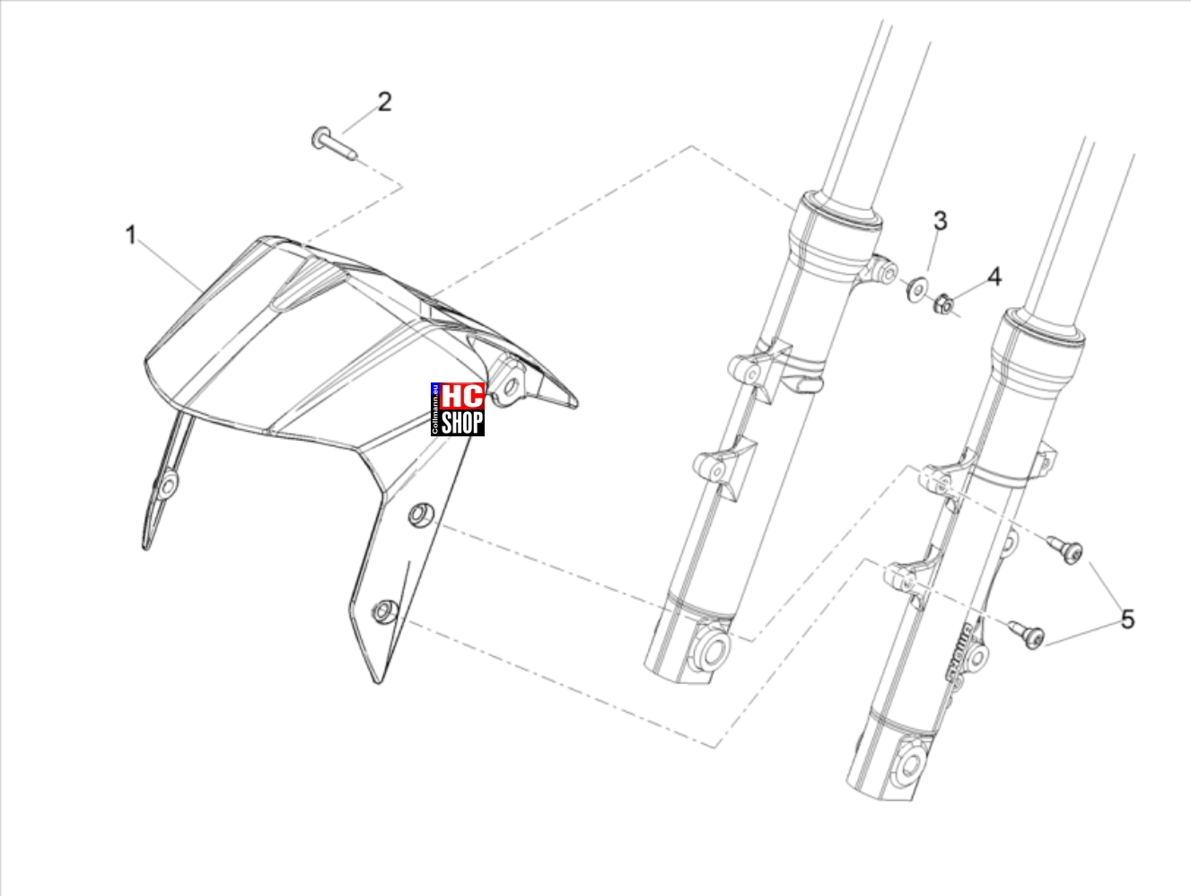 Aprilia SR GT 200 Aufbau Vorderes Schutzblech-Stütze
