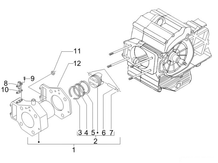Piaggio Einheit Zylinder-Kolben MP3 500 LT