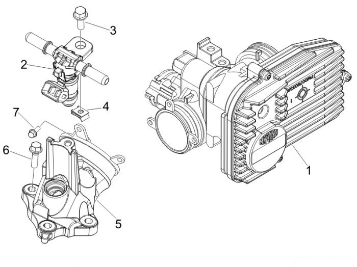Piaggio Drosselklappengehäuse - Einspritzdüse MP3 500 LT