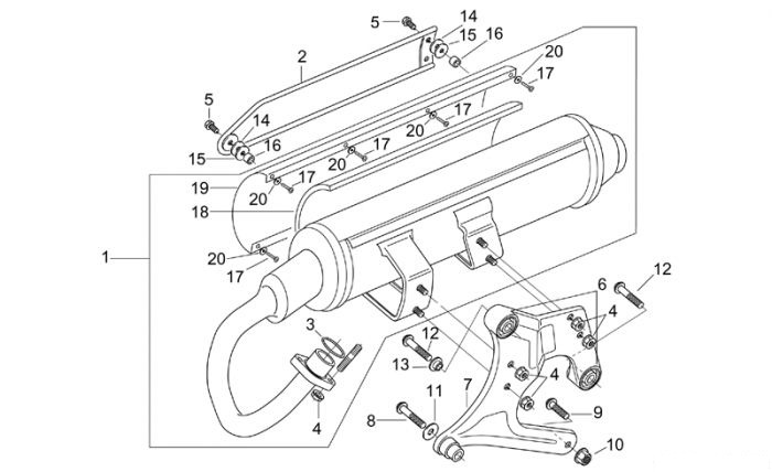 Aprilia Auslassgruppe Leonardo 125-150