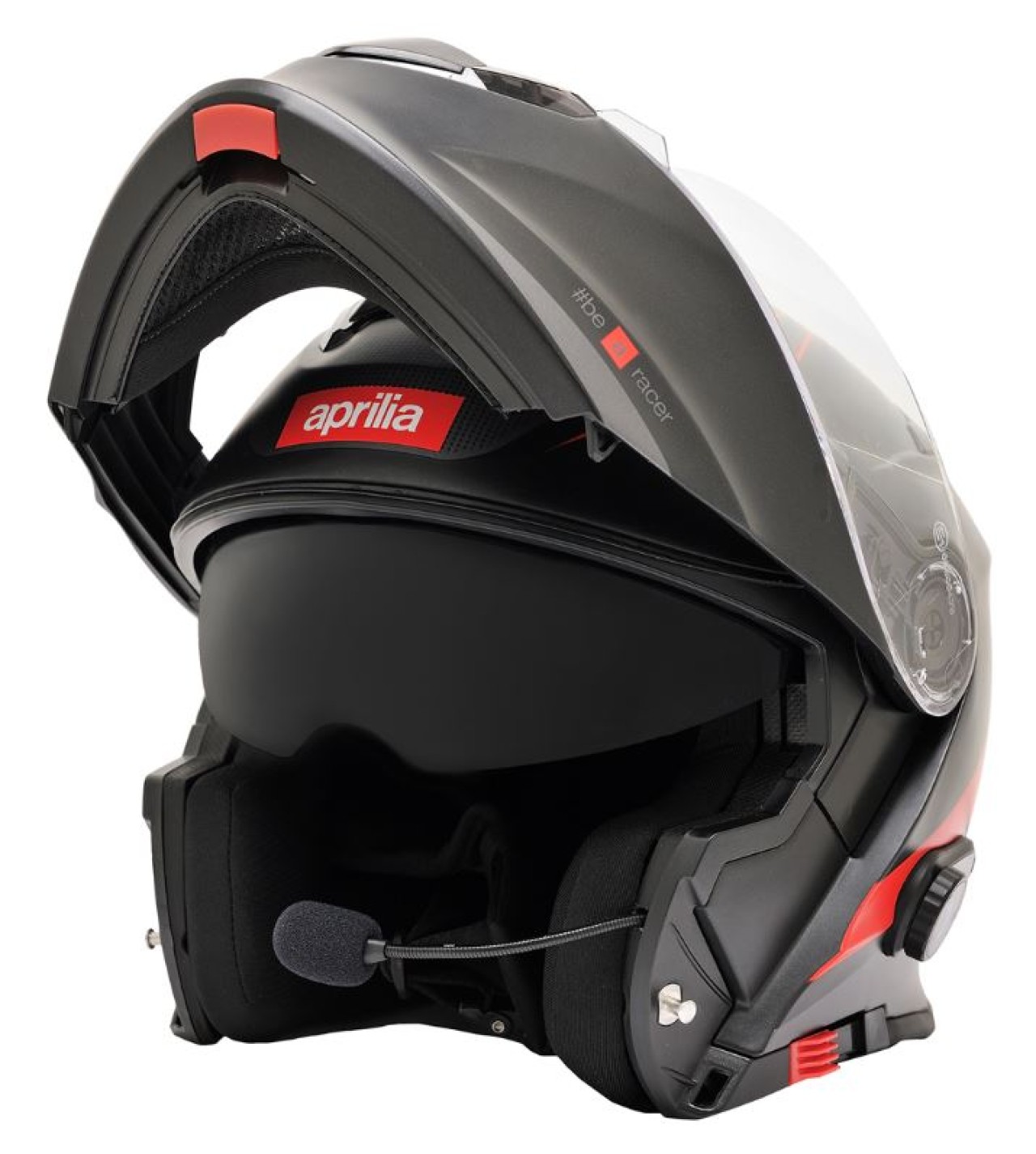 Aprilia Klapphelm mit Bluetooth schwarz-rot-silber ECE 22.06