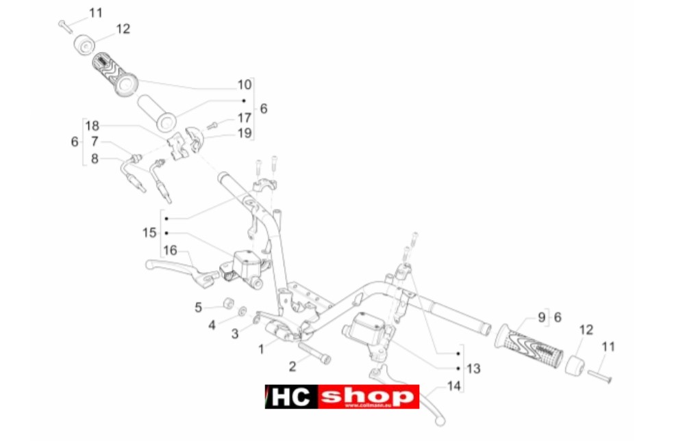 Piaggio MP3 500 LT Sport - Business Lenker Hauptbremszylinder