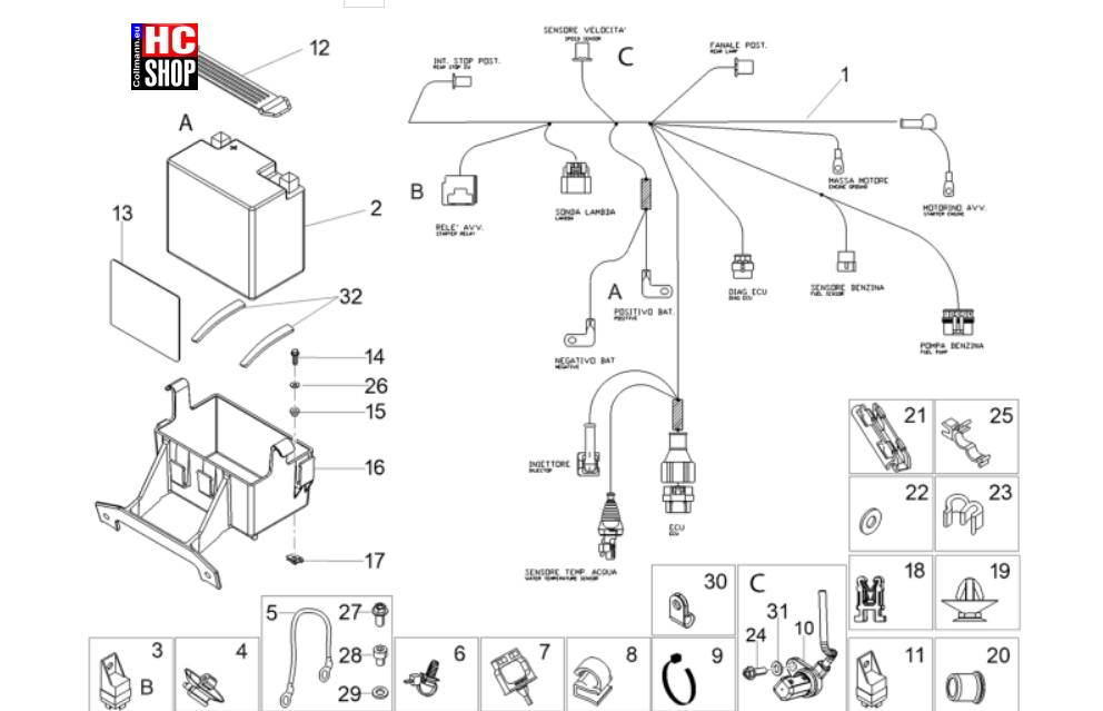 Aprilia RS 125 E5+ - Elektrische Anlage - Hint.Elektrische Anlage