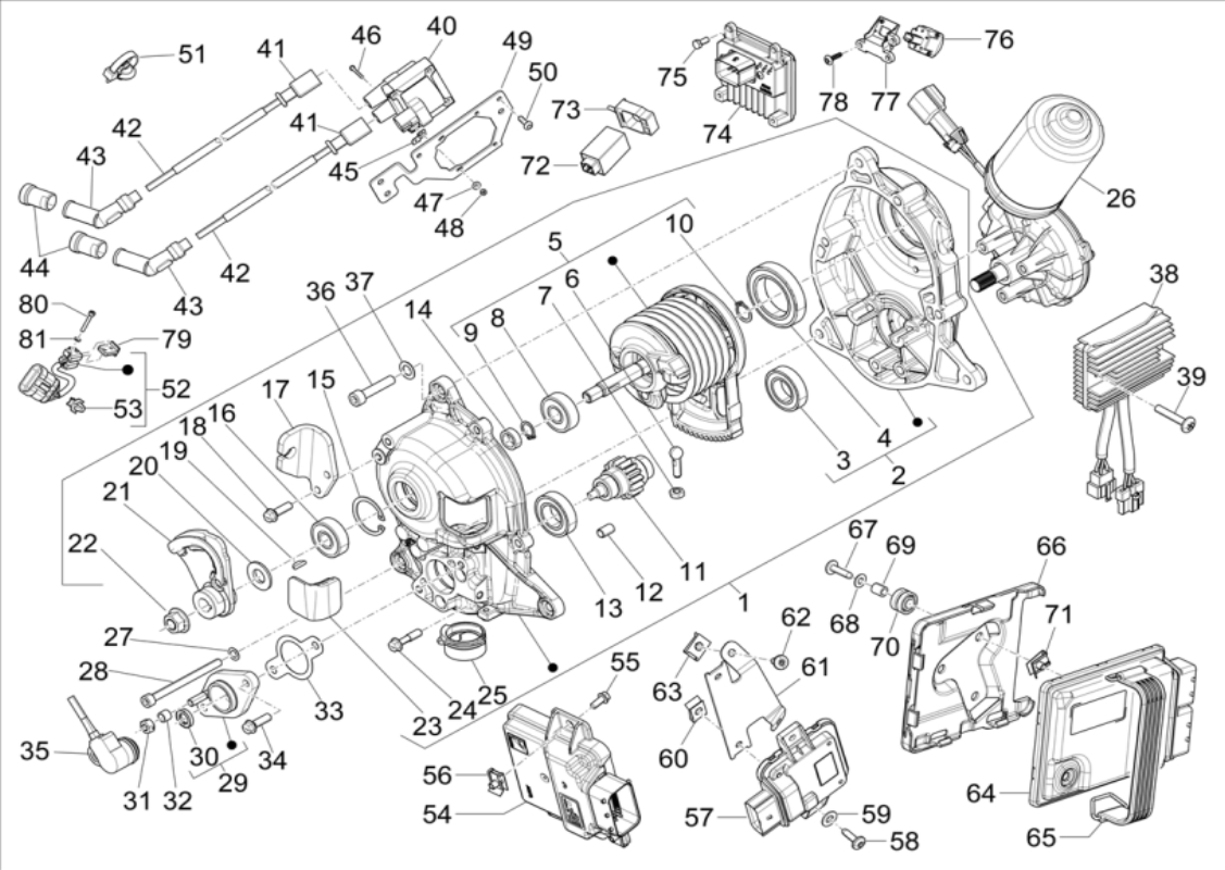 Piaggio MP3 530 hpe Exclusive E5 Elektrische Anlage Spannungsregler - Elektronisches Steuergerät
