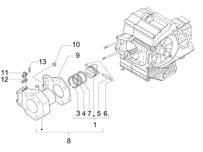 Piaggio Einheit Zylinder-Kolben Beverly Cruiser 500