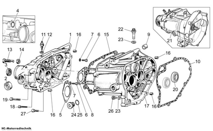 Moto Guzzi Getriebegehäuse V7 Cafe 750