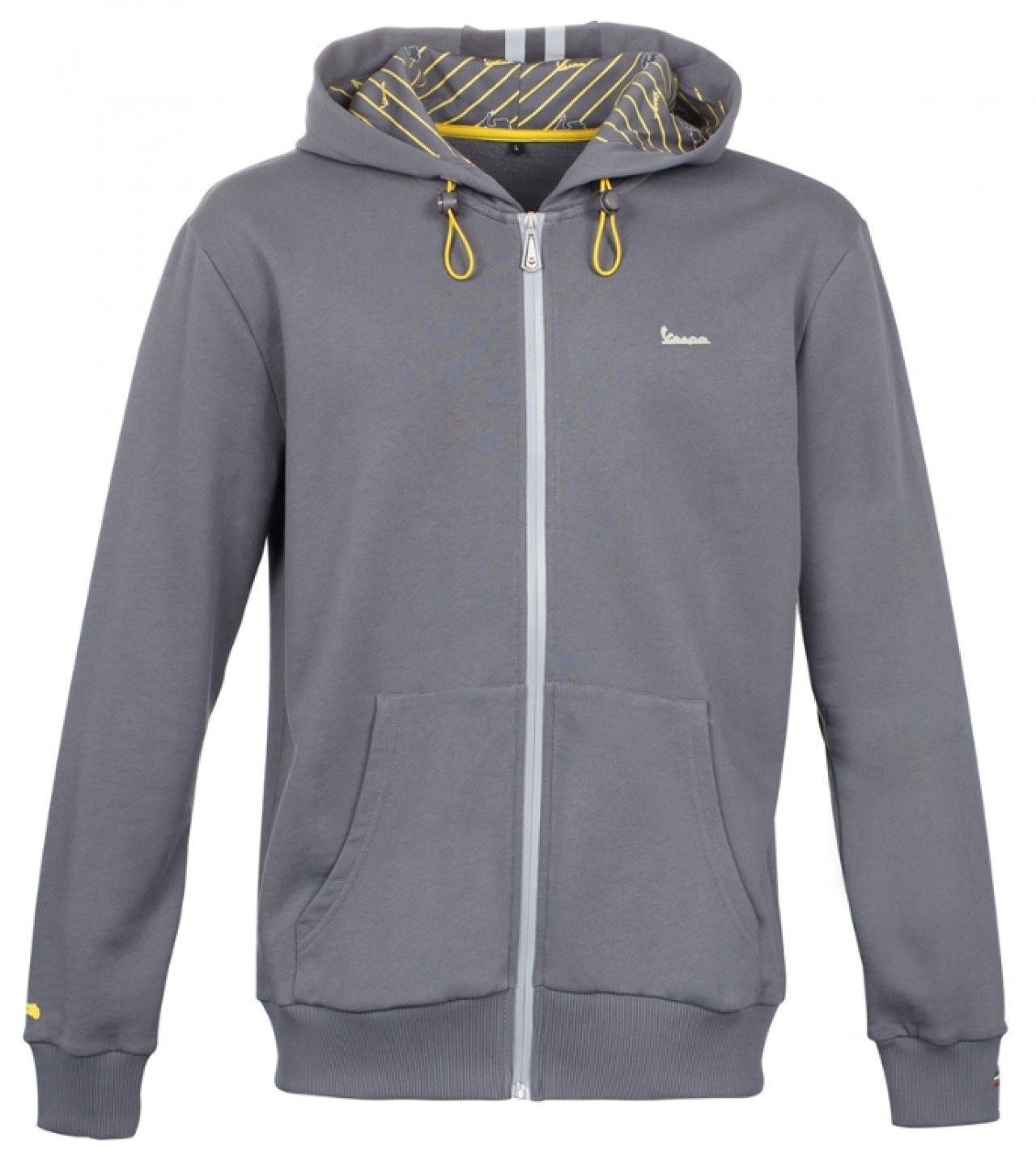 Vespa Kapuzen-Sweatshirt mit Reißverschluss Herren grau, Graphic