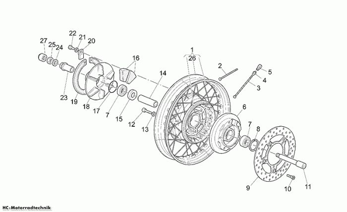Moto Guzzi Hinterrad Quota ES 1100