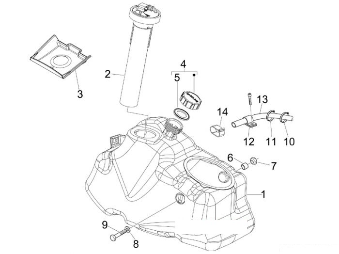 Piaggio Benzintank X7 300