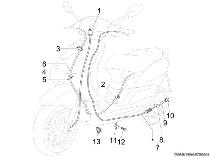 Piaggio Bowdenzügen Fly 125 4T