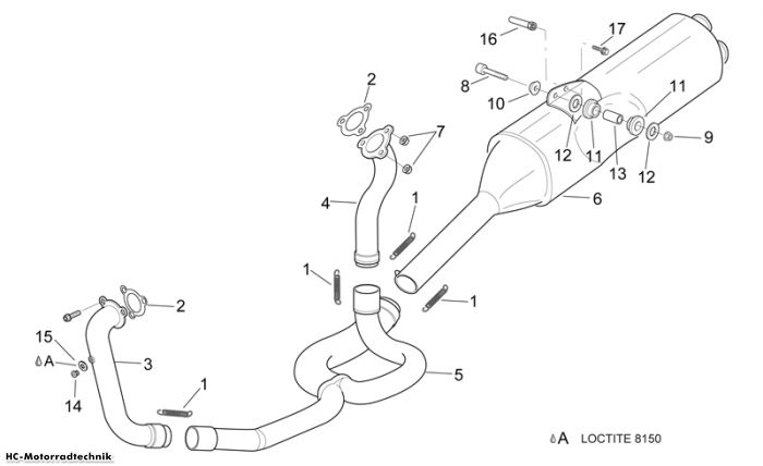 Aprilia Auspuffrohr RSV 1000