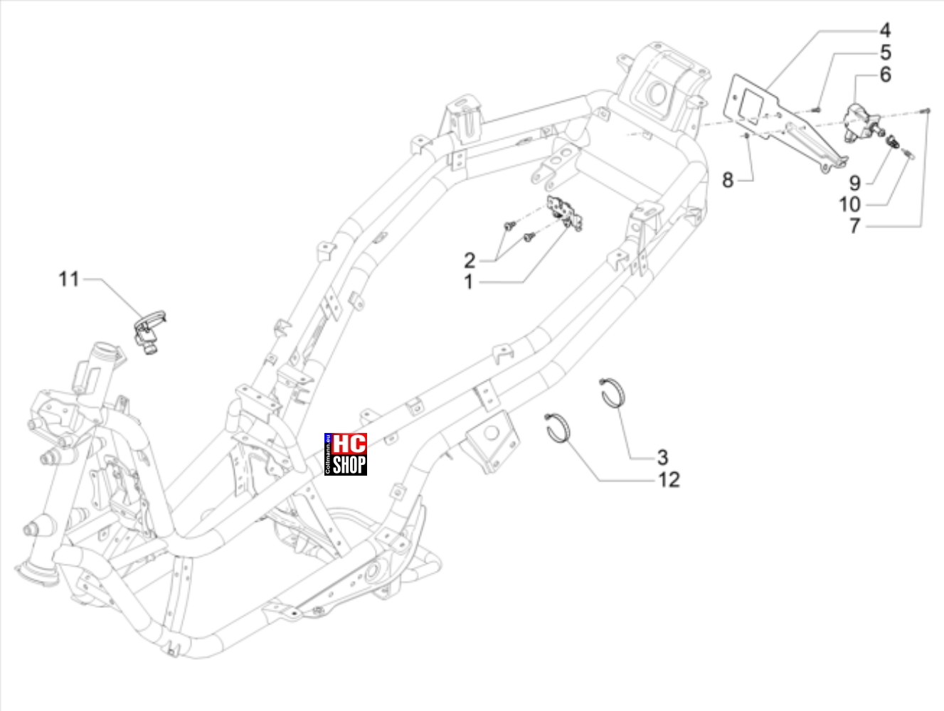 Piaggio MP3 500 Sport Advanced E5 Fahrgestell - Karosserie Schloss