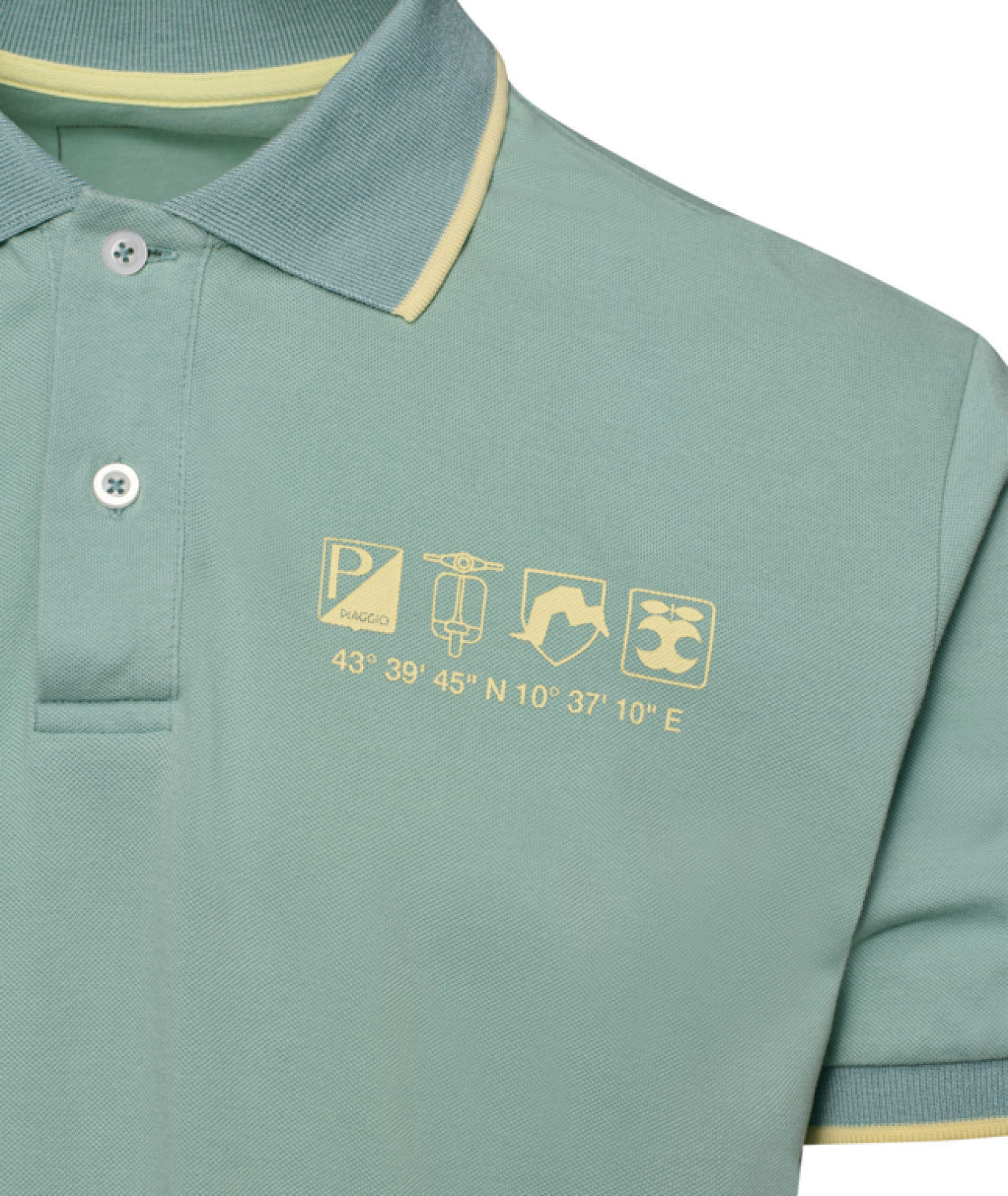Vespa Polo-Shirt aus Baumwolle in Türkis