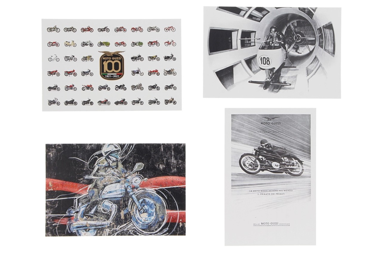 480 - Moto Guzzi Postkarte Centenario, 130x90 mm, Inhalt: 4 PCE