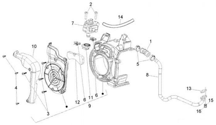 Vespa Gehäuse nebenluft Lx 150