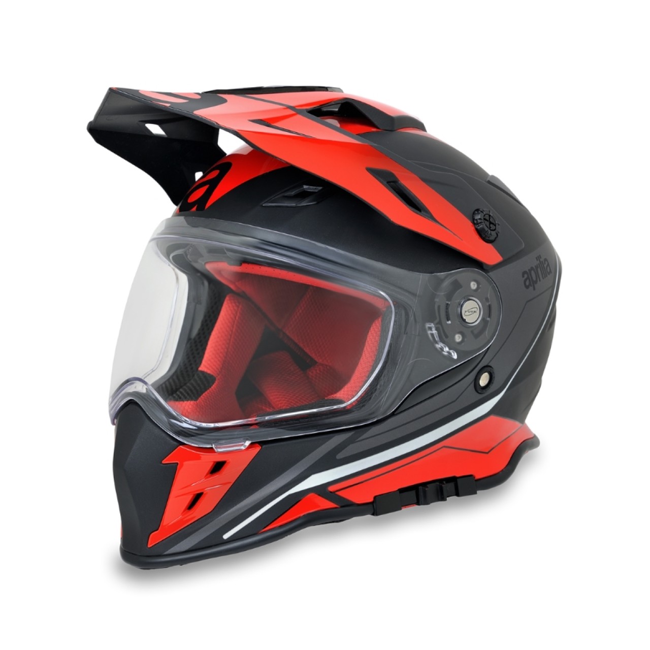 Aprilia Multiroad Off-Road-Helm schwarz-rot matt ECE 22.05