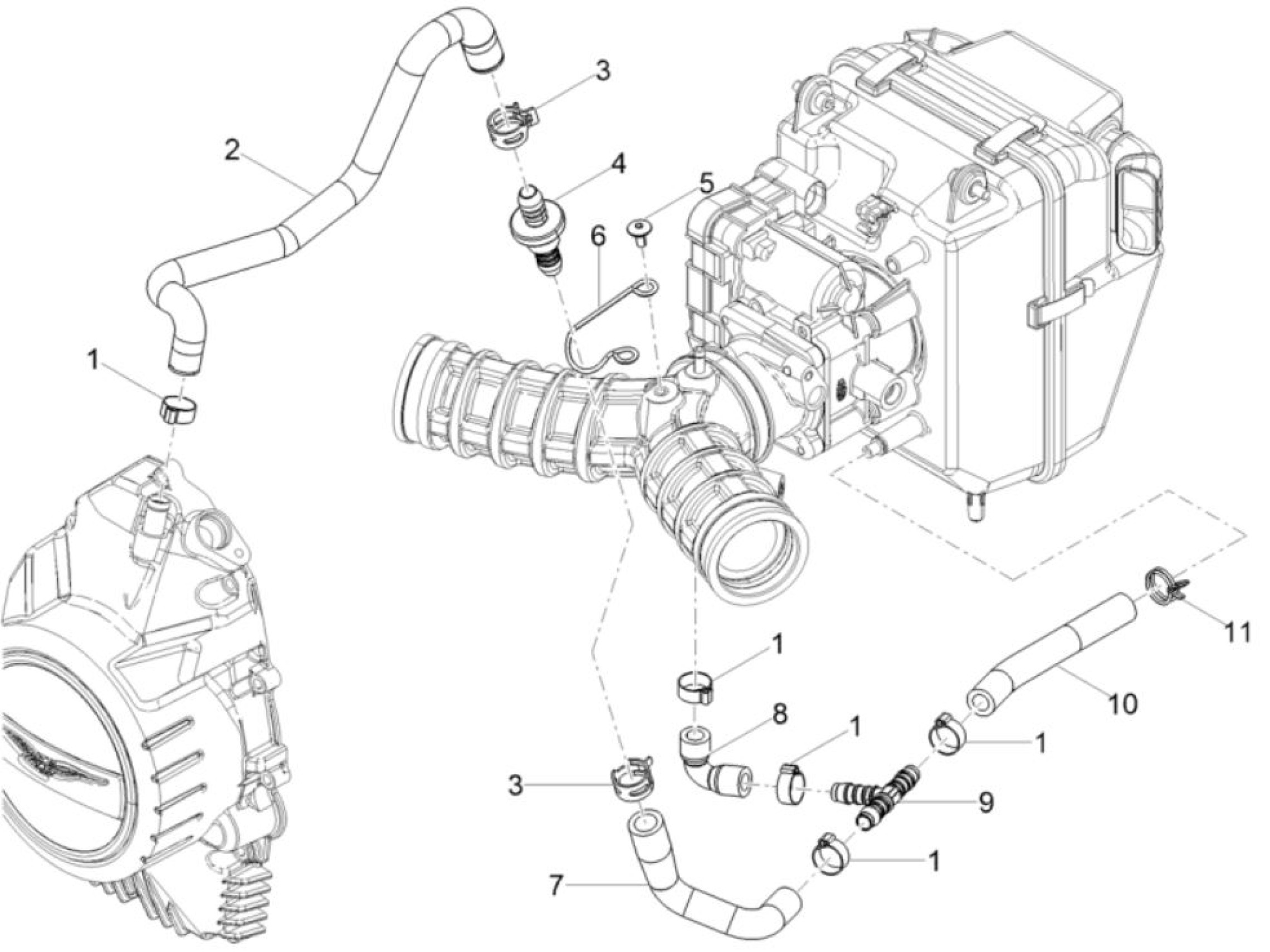 Explosionszeichnung Moto Guzzi V85 TT E5 / V85 TT Strada E5 / V85 TT Travel E5 Blow by