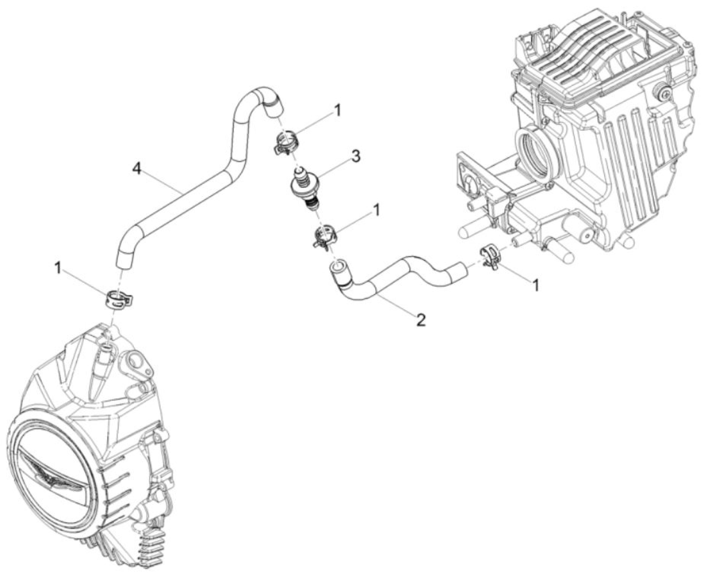 Explosionszeichnung Moto Guzzi V7 III Racer u. a. Blow by