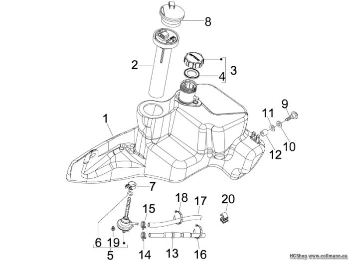 Piaggio Benzintank Fly 125 4T
