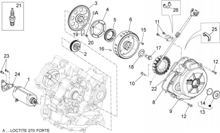 Aprilia Zündgruppe Anlasser-Lichtmaschine Dorsoduro 1200