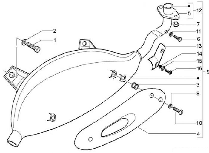 Vespa Auspufftopf Granturismo 200 L