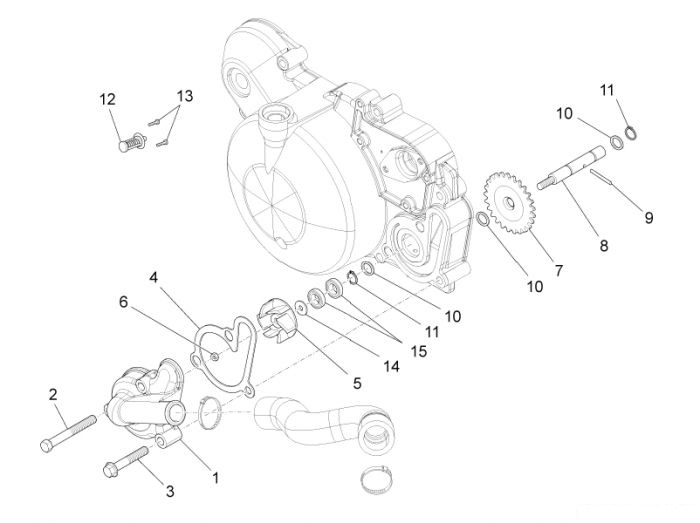 Aprilia Wasserpumpenritzel RS4 50 – Stift