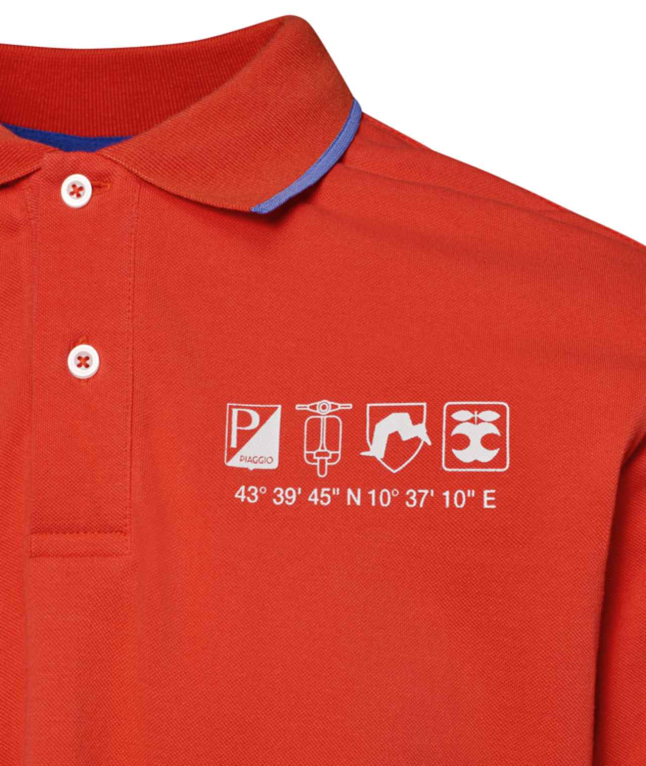 Vespa Polo Shirt aus Baumwolle orange, Serie Flame