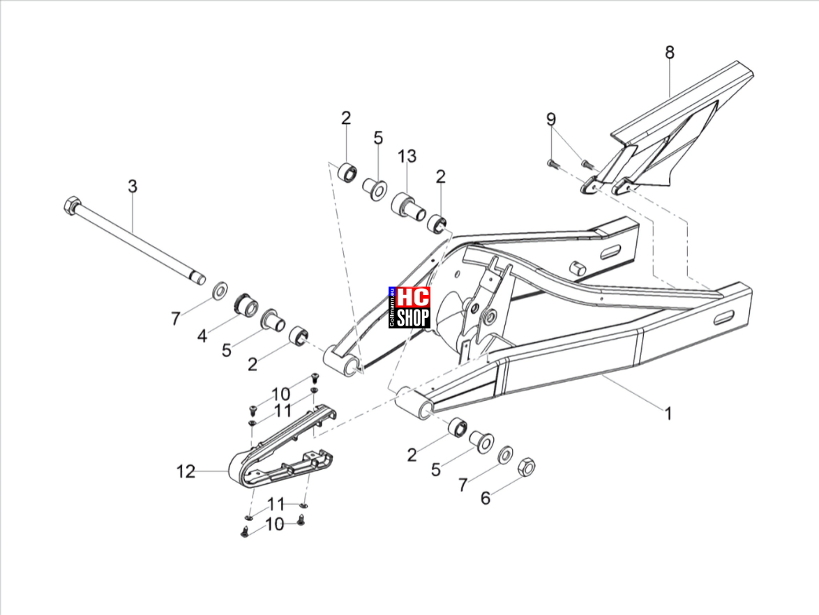 Aprilia RS 125 Replica ABS E5 Fahrgestell Schwinge