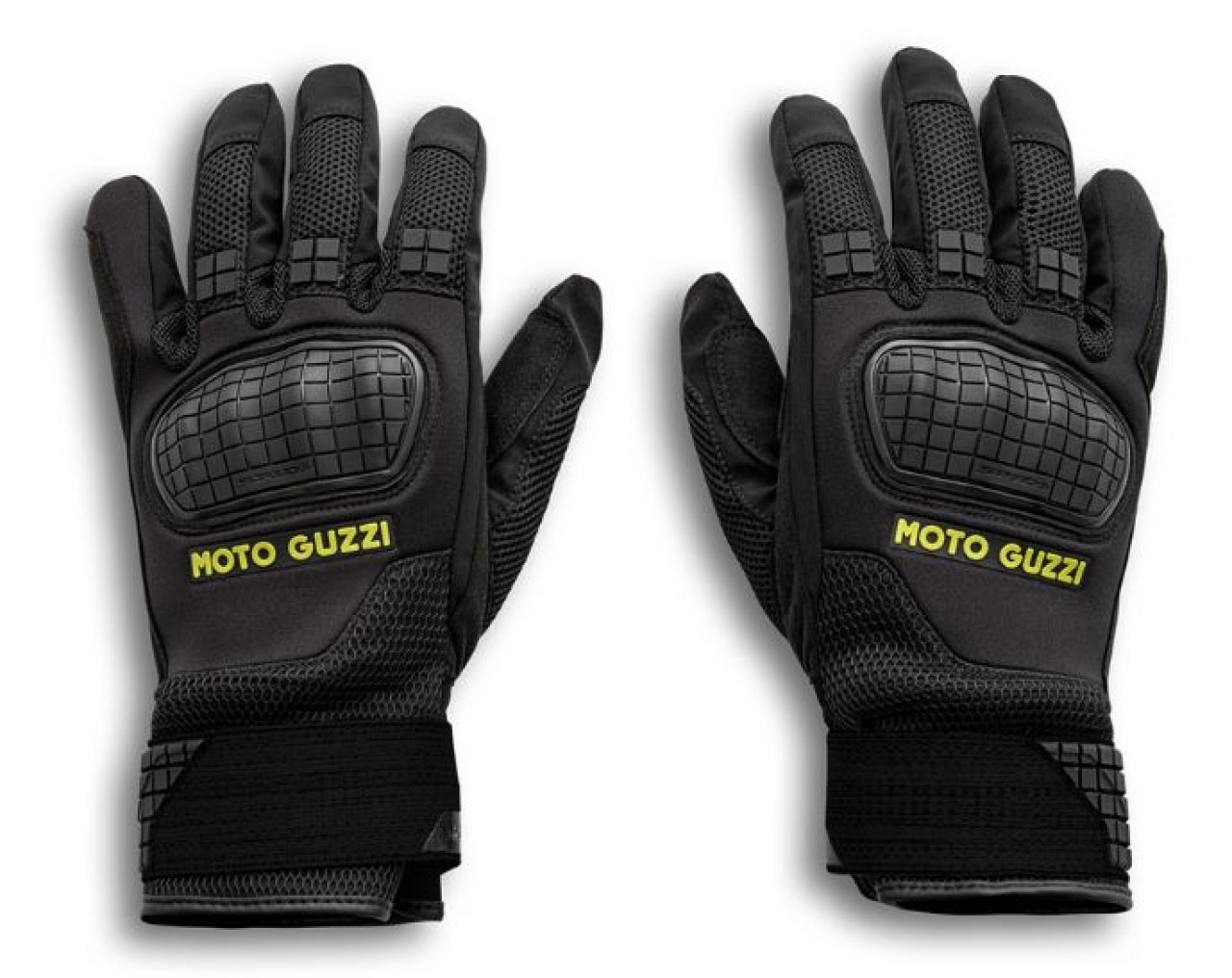 5 - Moto Guzzi Handschuhe kurz, touchscreen-kompatibel, All Season, Größe: L, schwarz, wasserdicht