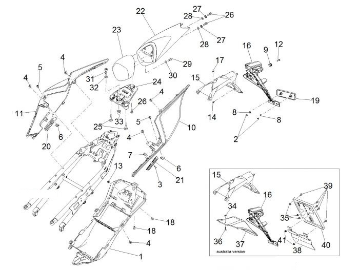 Aprilia RSV4 RR Race Pack Heckaufbau