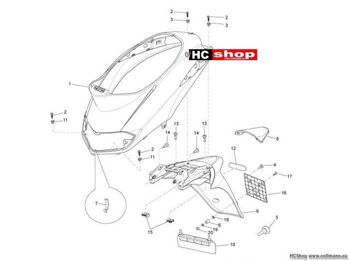 Piaggio Liberty 50 Hinterabdeckung - Kotflügellappen