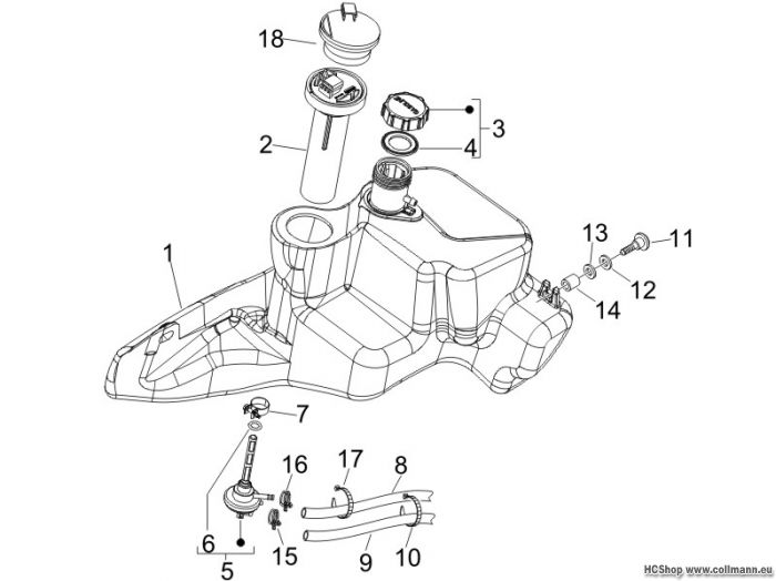 Piaggio Benzintank Fly 50 4T
