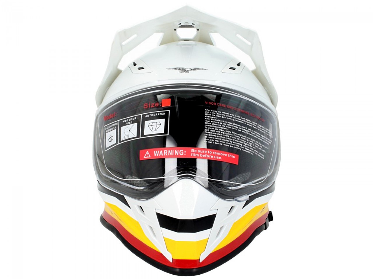 Moto Guzzi Integralhelm Adventure Touring V85, silber-gelb-rot, ECE 22.05