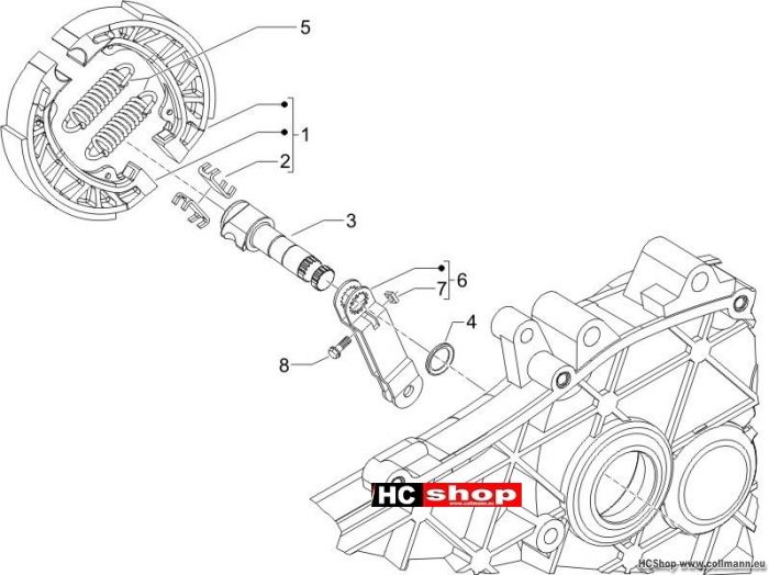 Piaggio Zip 50 SP Hinterbremse - Bremsbackensatzen