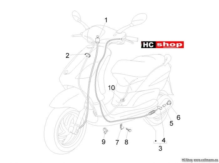 Piaggio Bowdenzügen Fly 125 ie. 3V
