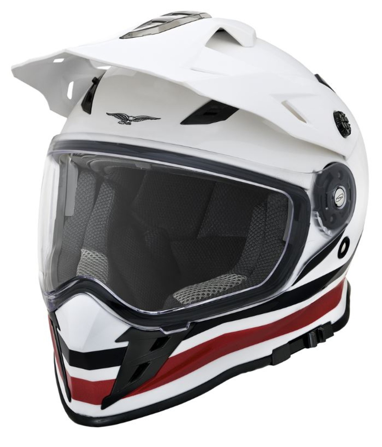 2 - Moto Guzzi Integralhelm Adventure Touring, V85, weiß, rot, schwarz, matt, XS, Thermoplast, ECE 22.05