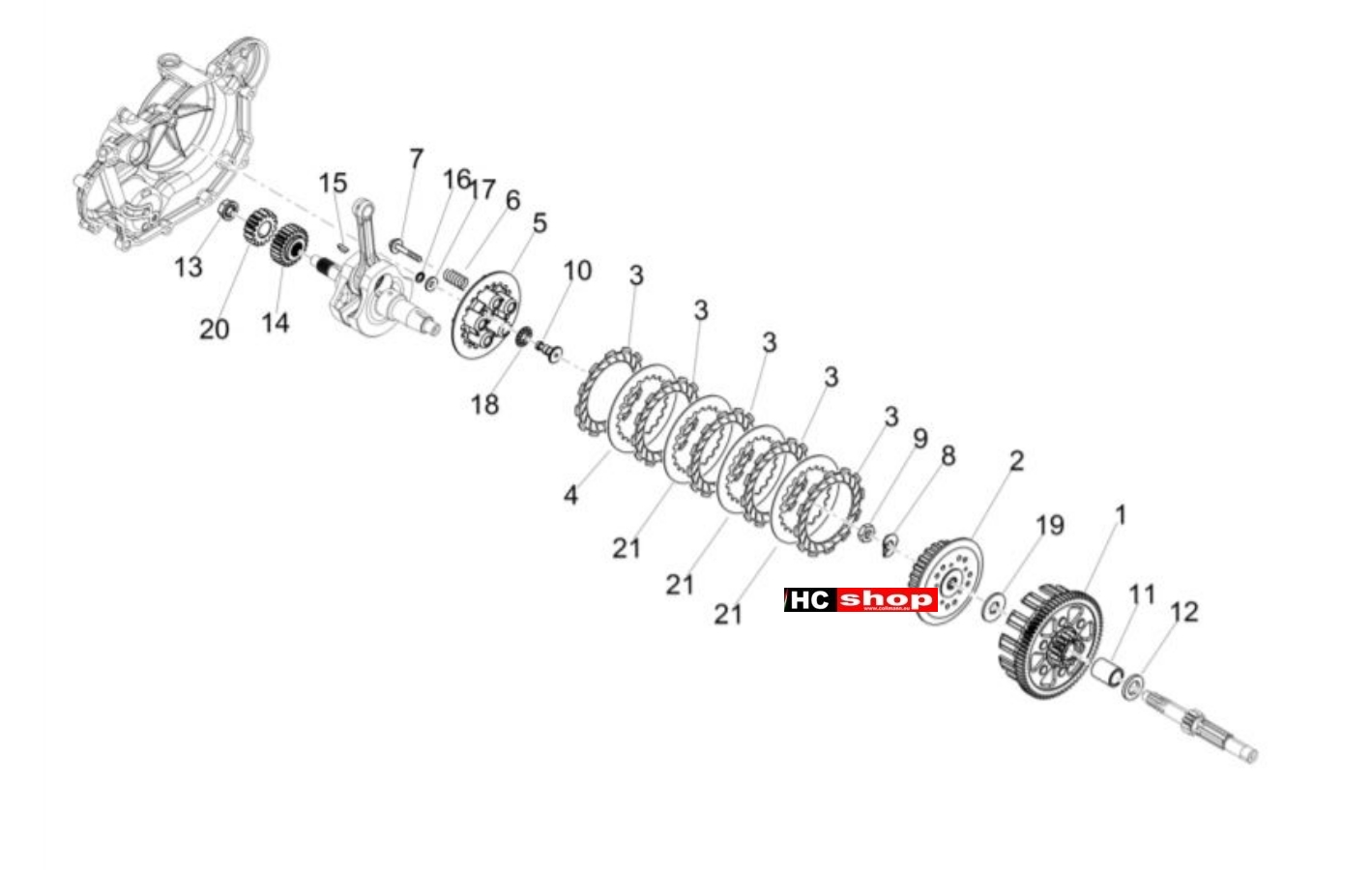 Aprilia RX 125 ABS Motor Kupplung