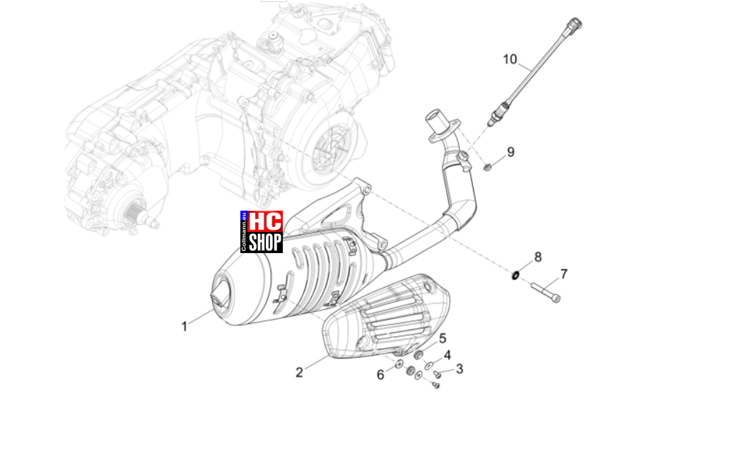 Vespa Primavera 50 TECH E5 - Motor - Auspufftopf