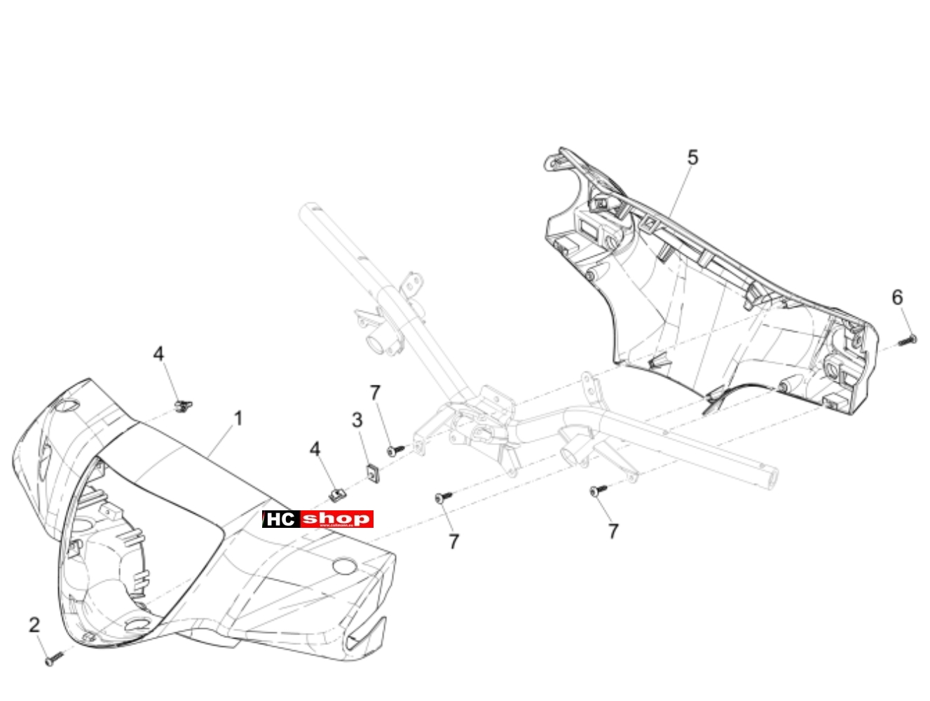 Piaggio Liberty iGet 125 4T 3V - Lenker Abdeckung