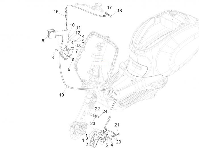 Vespa Sprint 150 Bremschlauchen - Bremszangen (ABS)