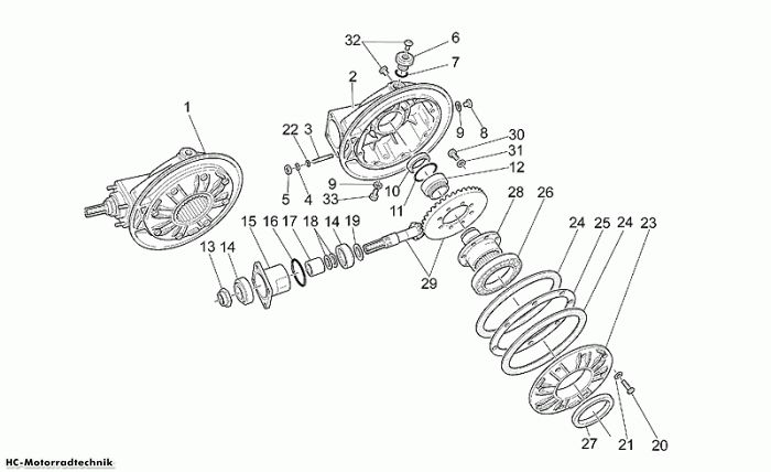 Moto Guzzi Getriebe kpl. Quota ES 1100