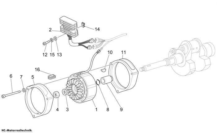 Moto Guzzi Drehstromgenerator California Alum 1100