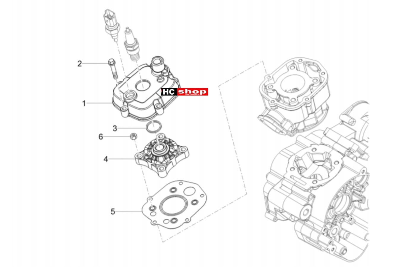Aprilia RX 50 E4 - Motor Kopfdeckel