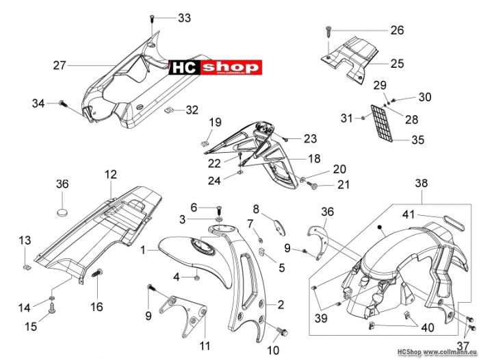 Piaggio Hinterabdeckung - Kotflügellappen NRG 50 DT