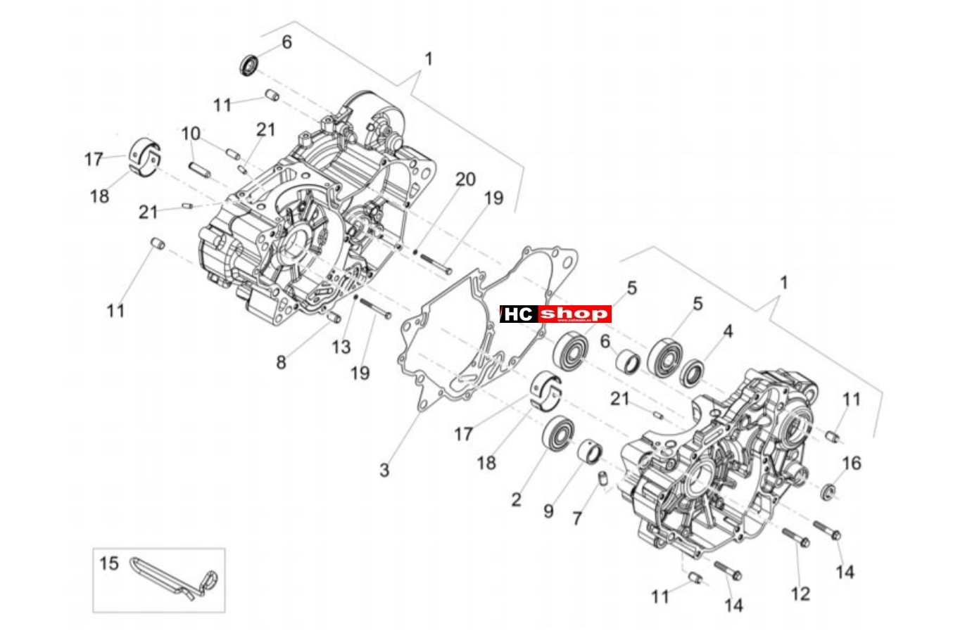 Aprilia RX 125 ABS Motor Gehäuse I